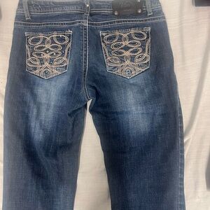 Blue Embroidered Women Jeans
